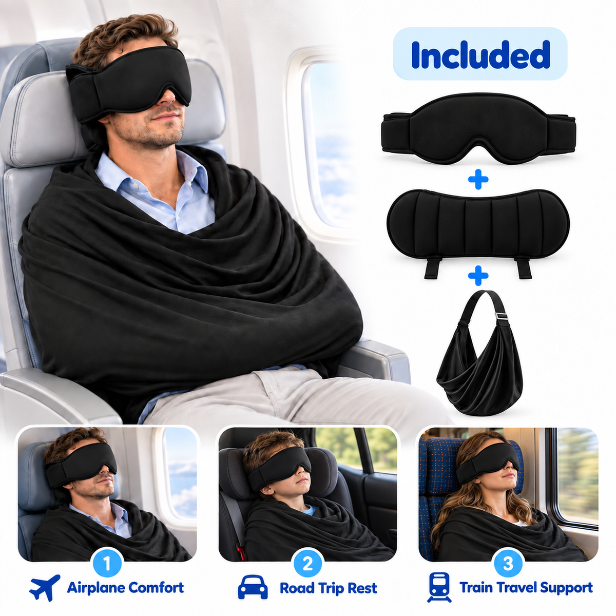 DeamWrap™ - 3-in-1 Travel Sleep Wrap